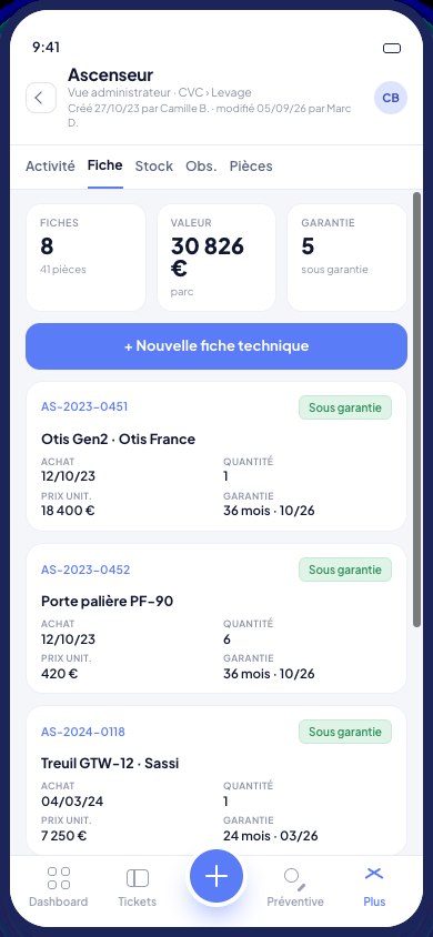 Inara sur mobile — maintenance hôtelière